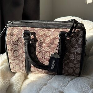 Coach Signature Satchel in Brown and Black